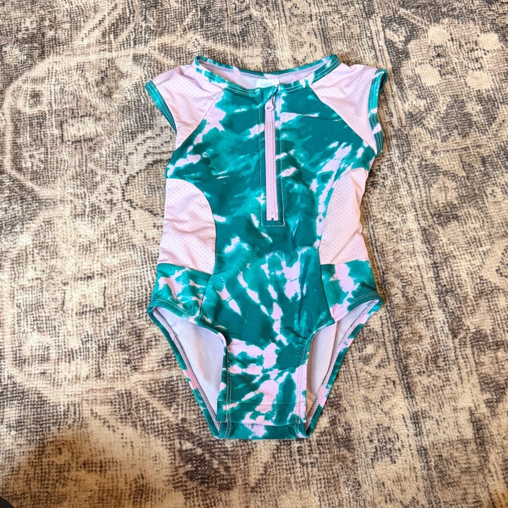 Cat & Jack Teal and Pink Kids Rashguard